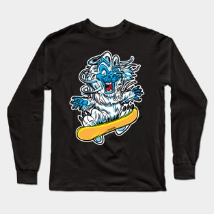 Cute Abominable Snowman or Yeti Snowboarder Long Sleeve T-Shirt